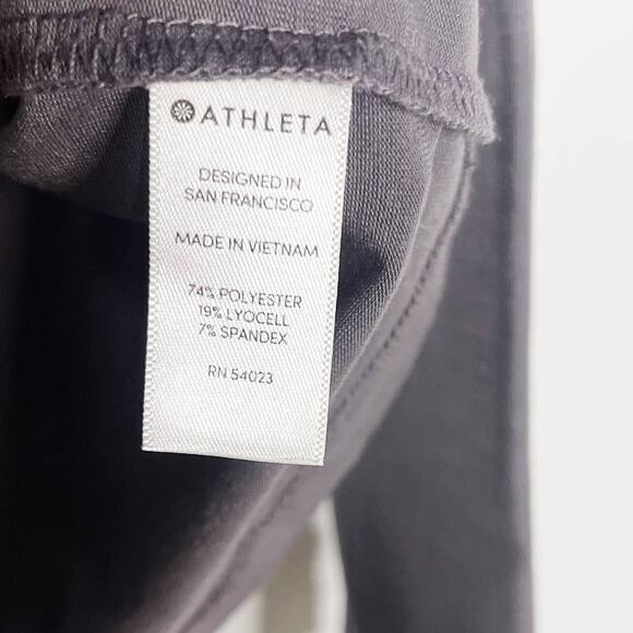 Athleta XSmall XS Gray Essence Twist Back Long Sleeve Top Crew Neck Lyocell Tee - Picture 8 of 10